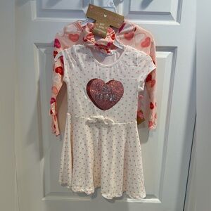 NWT 2 Valentines 💘 Dress Dresses w Heart Design Sz 5T